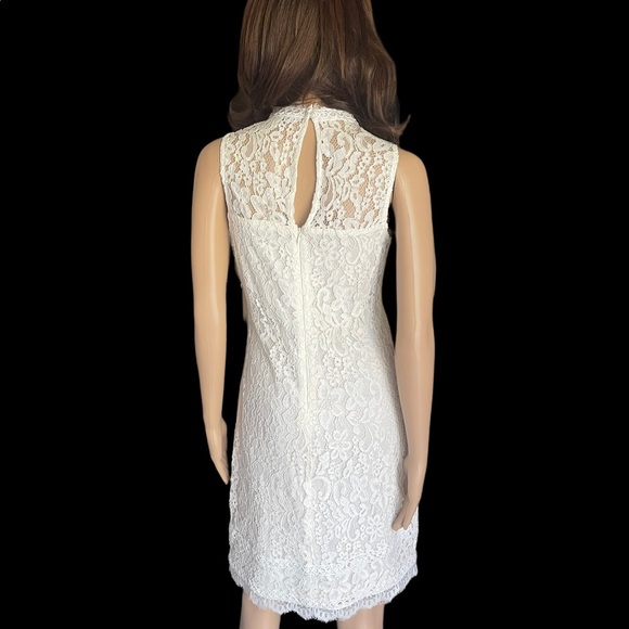 Kensie Soft White Lace Summer Sleeveless Shift Dress Size 6 Ret. $108 - Picture 4 of 15